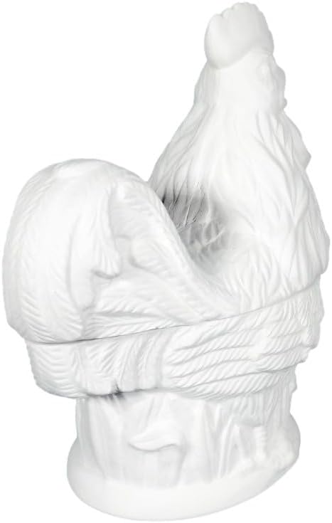 Rooster Sugar Bowl, Ready to Paint Ceramic Bisque, Unglazed Inside, Unpainted