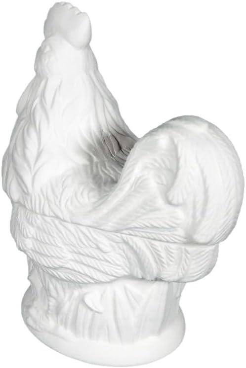 Rooster Sugar Bowl, Ready to Paint Ceramic Bisque, Unglazed Inside, Unpainted