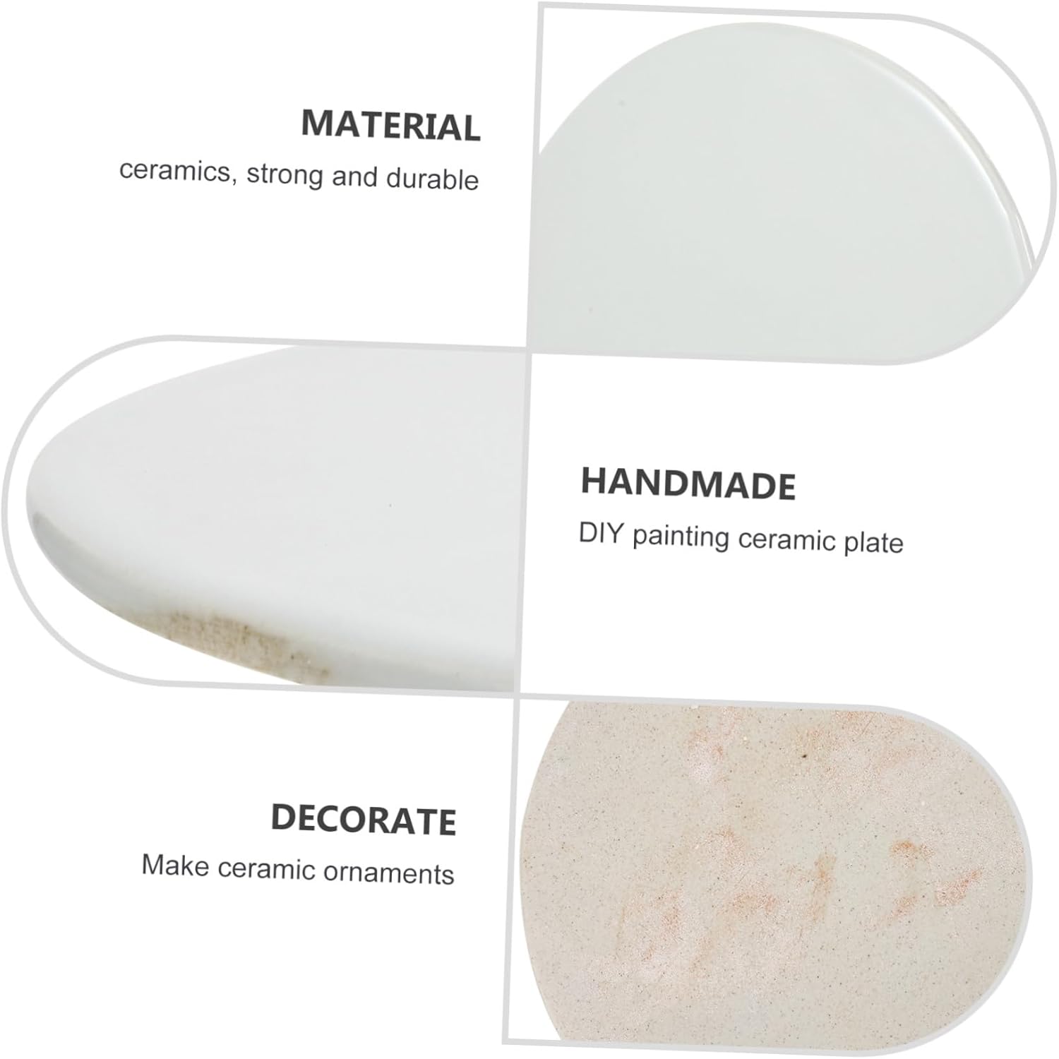 Unfinished Blank Ceramic Plate DIY Art Adornment for Hand Painting Smooth Surface for Creative Projects for Artists Paintable Ceramic Decor