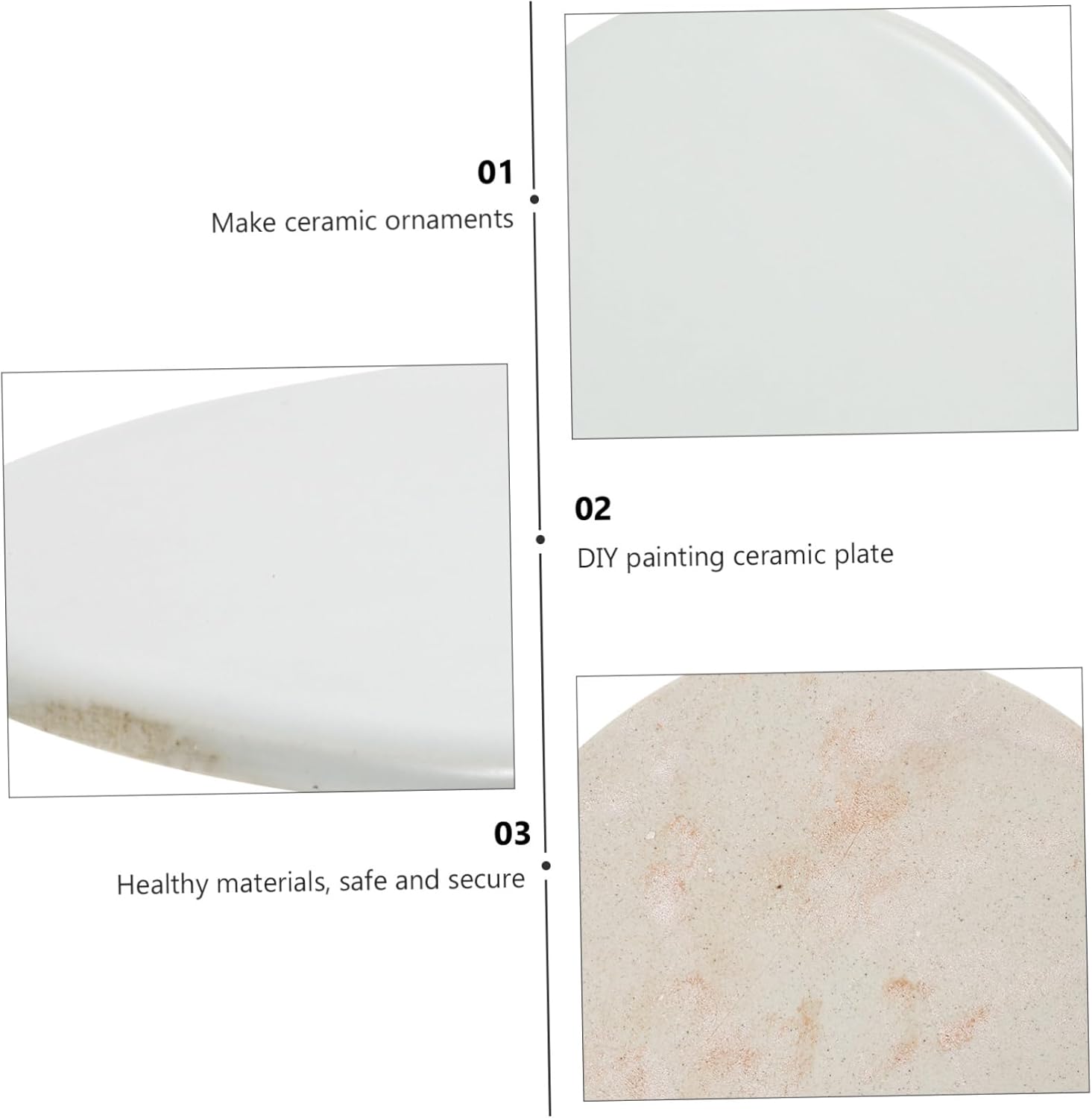 Unfinished Blank Ceramic Plate DIY Art Adornment for Hand Painting Smooth Surface for Creative Projects for Artists Paintable Ceramic Decor