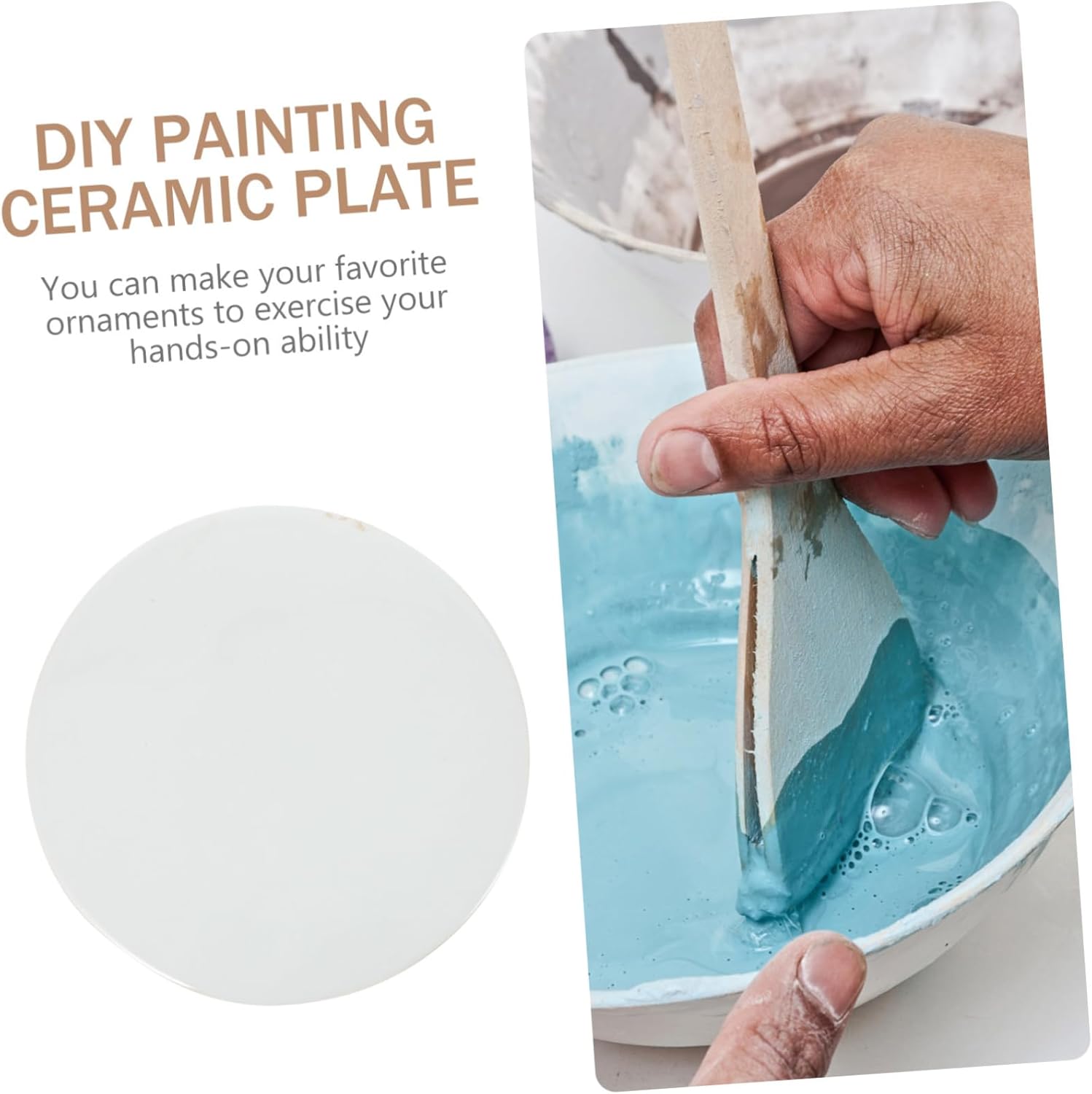 Unfinished Blank Ceramic Plate DIY Art Adornment for Hand Painting Smooth Surface for Creative Projects for Artists Paintable Ceramic Decor