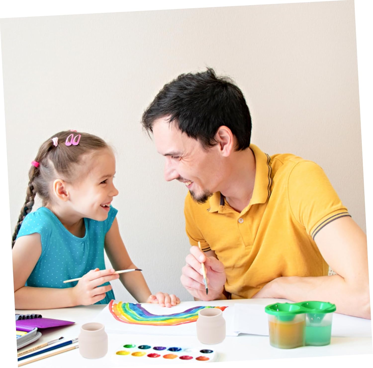 Hemoton 2pcs DIY Hand-Painted Flower Pot Ceramic Planters Coloring Flower Pots for Indoor Decor